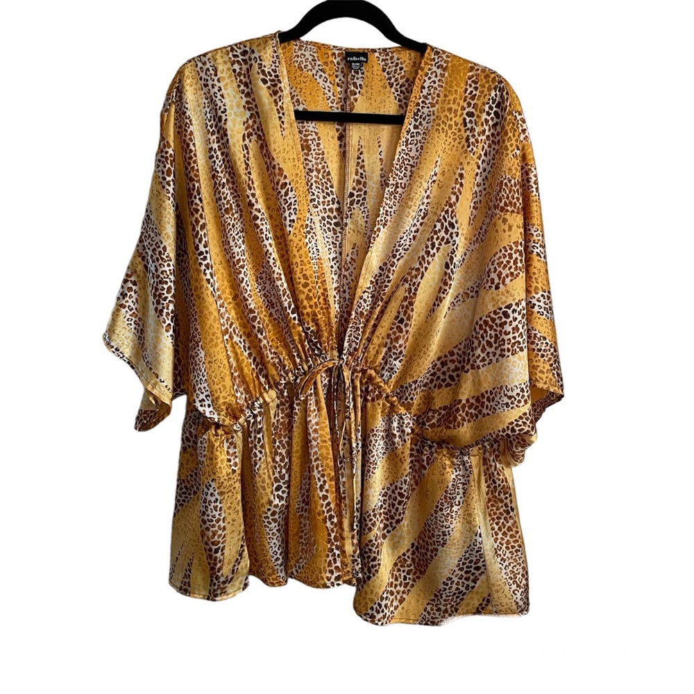 Rafaella Front Tie Leopard Kimona or Swim Coverup - XL